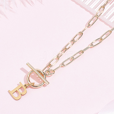 304 Stainless Steel Letter Pendant Necklaces NJEW-LP0001-52B-G-1
