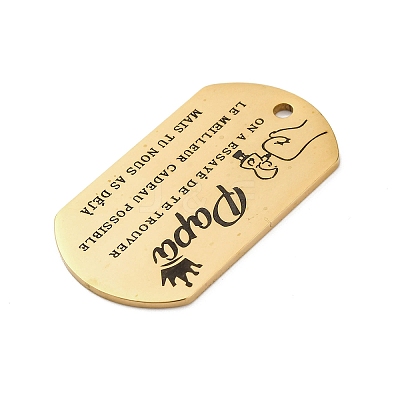 201 Stainless Steel Pendants STAS-R002-02G-05-1