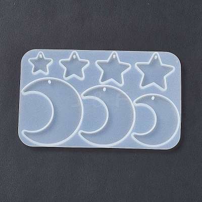 Astronomy Theme Moon Silicone Pendant Molds X-DIY-E065-07B-1