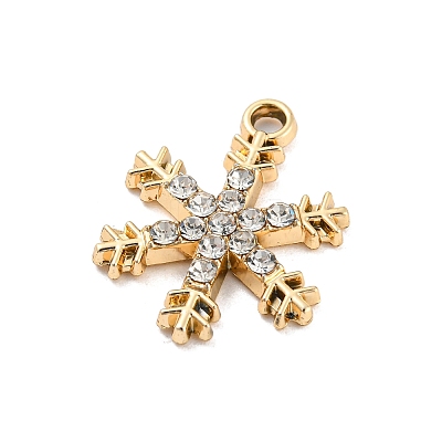 UV Plating Alloy Rhinestone Pendants PALLOY-D026-17G-1
