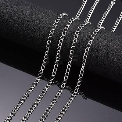 Non-Tarnish 3.28 Feet 304 Stainless Steel Twist Chains X-CHS-K001-24-3mm-1