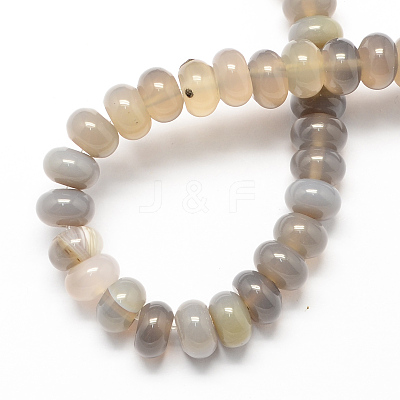 Natural Grey Agate Beads Strands G-S105-6mm-04-1