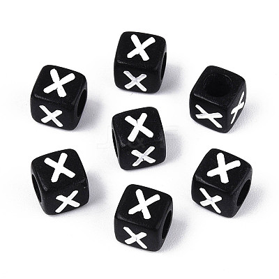 Initial Acrylic Horizontal Hole Beads OACR-ZX006-35X-1