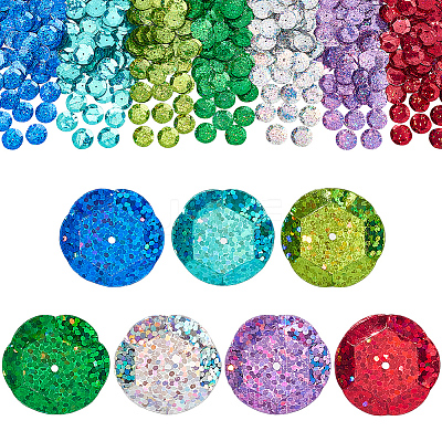 700Pcs 7 Colors UV Plating PVC Plastic Beads FIND-GF0009-55-1