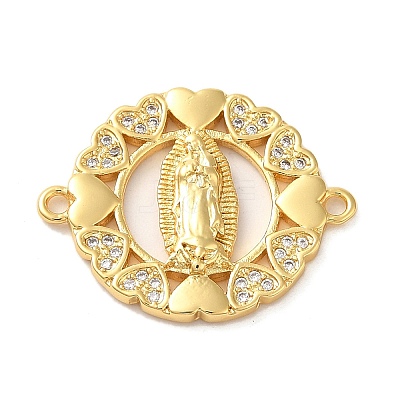 Religion Brass Pave Clear Cubic Zirconia Connector Charms FIND-Z041-13C-1