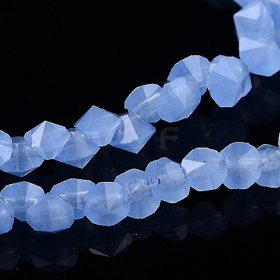 Diamond Shape Imitation Jade Glass Bead Strands EGLA-J059-J05-1