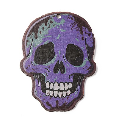 Halloween Printed Wooden Big Pendants LS-WOOD-I016-01G-1