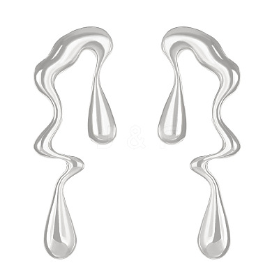 Irregular Teardrop Alloy Stud Earrings WH-WG48A63-01-1