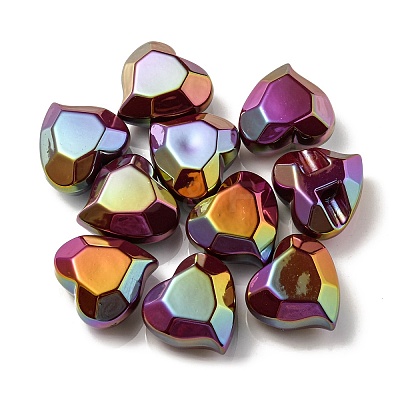 UV Plating Rainbow Iridescent Acrylic Beads OACR-P010-03C-1