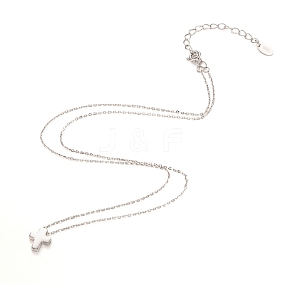 Anti-Tarnish Rhodium Plated 925 Sterling Silver Pendant Necklaces NJEW-H209-01P-1