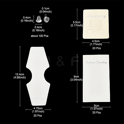 60Pcs 3 Styles Paper Displays Cards Sets FIND-FS0001-43-1
