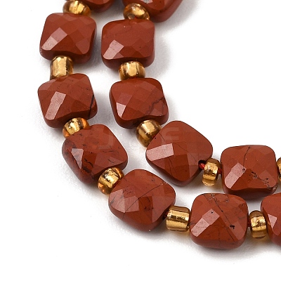 Natural Red Jasper Beads Strands GG-CBA96AE-A01-6x6mm-1