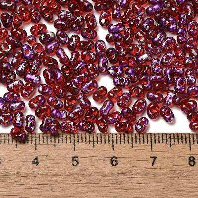 Spray Painted Glass Seed Beads SEED-F005-06A-03-1