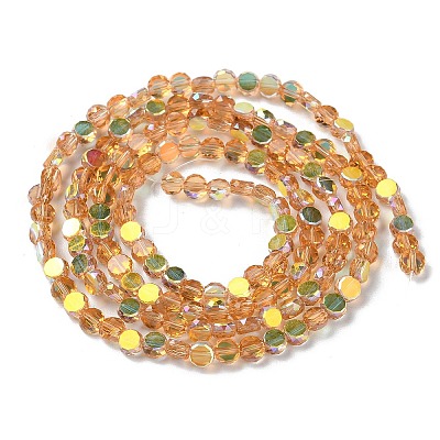 Transparent Electroplate Glass Beads Strands GLAA-Q099-A01-13-1