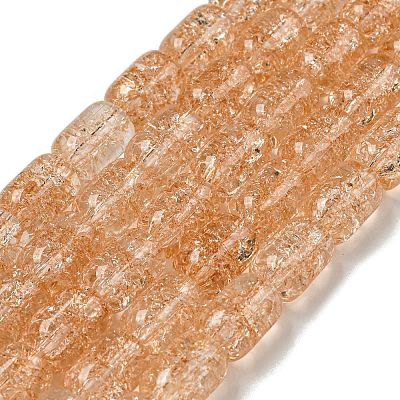 Transparent Crackle Glass Beads Strands X-GLAA-NH0001-04B-1