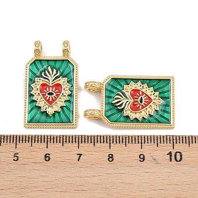 Brass Enamel Pendants KK-B157-28C-G-1