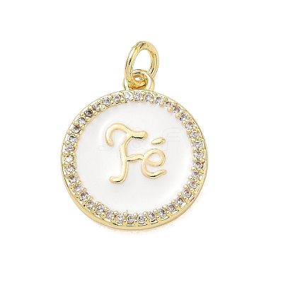 Brass Micro Pave Clear Cubic Zirconia Pendants CU-CBADD0C-06G-02-1