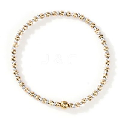 Glass Seed Beads & CCB Beads Stretch Bracelets TB4137-14-1
