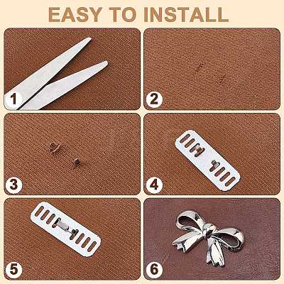 12Pcs 2 Colors Bowknot Alloy Decorative Buckles FIND-CP0003-71-1