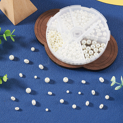 410Pcs 6 Styles Glass Pearl Beads HY-TA0003-04B-1