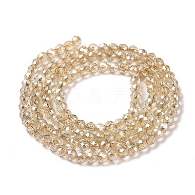 Transparent Electroplate Glass Beads Strands GLAA-H021-01B-PL02-1