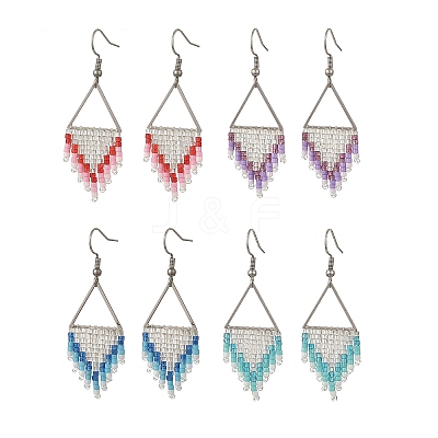 Glass Dangle Earrings EJEW-MZ00813-1