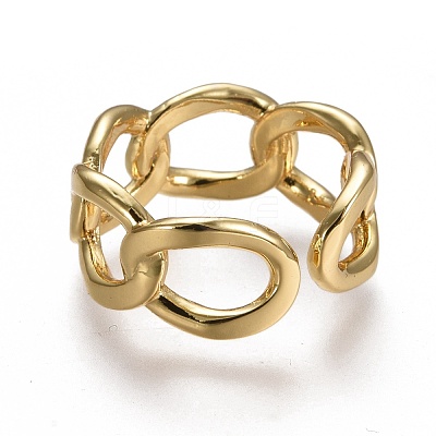 Brass Cuff Rings RJEW-F105-03G-1