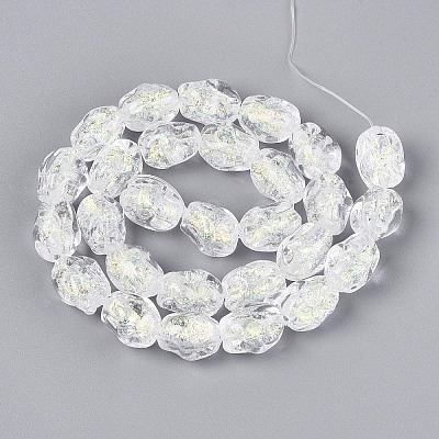 Handmade Foil Glass Beads Strands FOIL-N033-02H-1