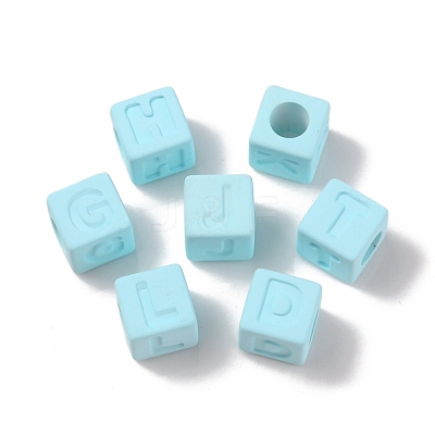 Rubberized Style Transparent Acrylic Beads OACR-K007-014F-1