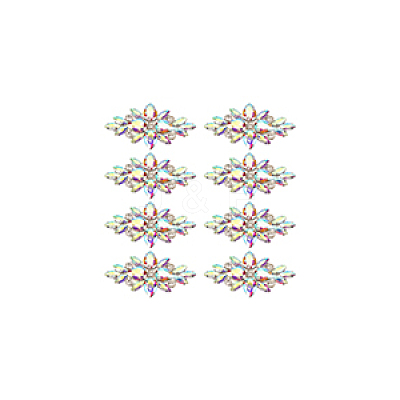 8Pcs Glass Cabochons(Hot Melt Adhesive On The Back) GGLA-FG0001-07A-1