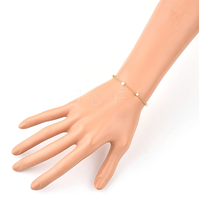 Brass Beaded Bracelets BJEW-JB05354-1