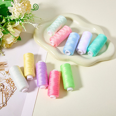 10Pcs 10 Colors Polyester Sewing Thread SENE-CY0001-05E-1