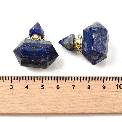 Natural Lapis Lazuli Perfume Bottle Pendants G-L623-08G-07-1