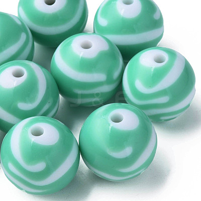 Opaque Striped Acrylic Beads MACR-S373-27C-11-1