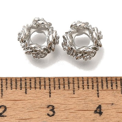 Brass Micro Pave Cubic Zirconia Beads KK-Q001-18P-1