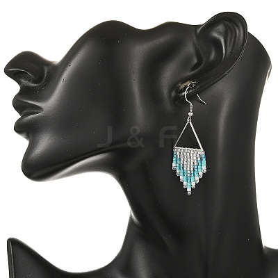 Glass Dangle Earrings EJEW-MZ00813-1