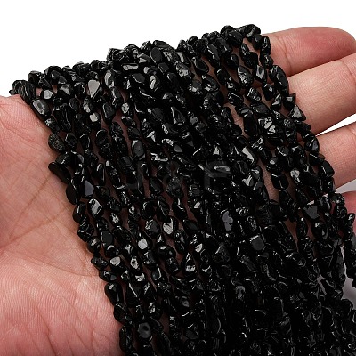 Natural Black Tourmaline Beads Strands G-I389-A30-AB-1