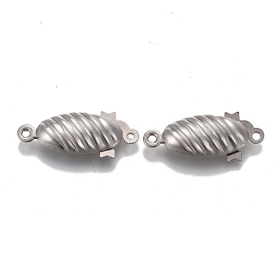 Tarnish Resistant 304 Stainless Steel Box Clasps STAS-P249-04P-1