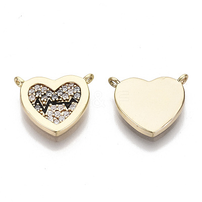 Brass Micro Pave Clear Cubic Zirconia Charms LS-KK-S356-073-NF-1