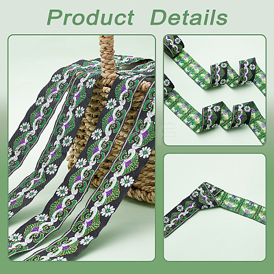 Ethnic Style Embroidery Polyester Ribbons OCOR-WH0070-10D-02-1