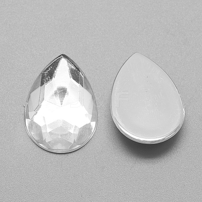 Acrylic Rhinestone Flat Back Cabochons X-GACR-Q010-10x14-16-1