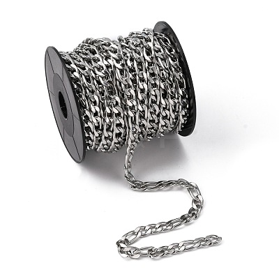 Tarnish Resistant 304 Stainless Steel Mother-Son Chains CHS-K001-32-7mm-1