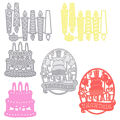 Birthday Candle & Cake Frame Metal Cutting Dies Stencils DIY-GF0001-17-1