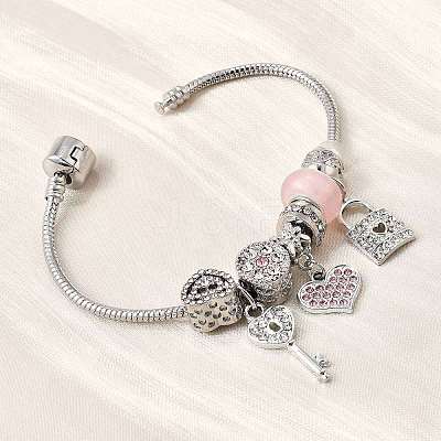 Alloy European Beads Charm Bracelets BJEW-F495-05P-1
