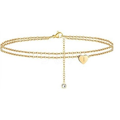 Heart Brass with Crystal Rhinestone Anklets FS-WGC43DA-26-1