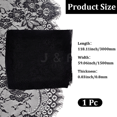 Flower Pattern Polyester Lace Fabrc DIY-WH20007-849B-1