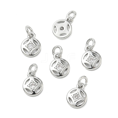 SHEGRACE Brass Micro Pave Cubic Zirconia Pendants XGR-Q3D131-504P-1