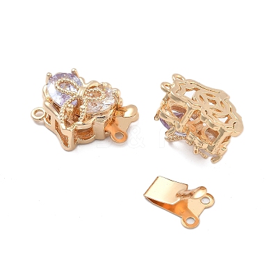 Brass Glass Box Clasps KK-B125-01G-03-1