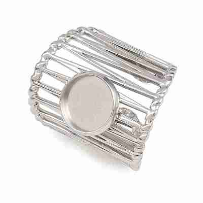 304 Stainless Steel Cuff Rings Ring Components SA-CBA098D-01P-B-1