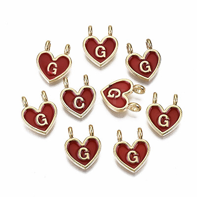 Alloy Enamel Charms ENAM-T012-02G-RS-1
